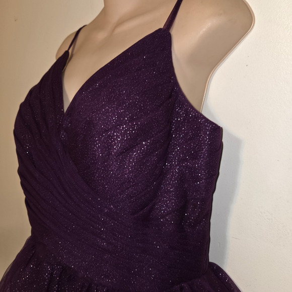 Chong Xiao Purple Tulle Dress Medium? Sparkly Fit And Flare Skater NWT Party - Picture 4 of 16
